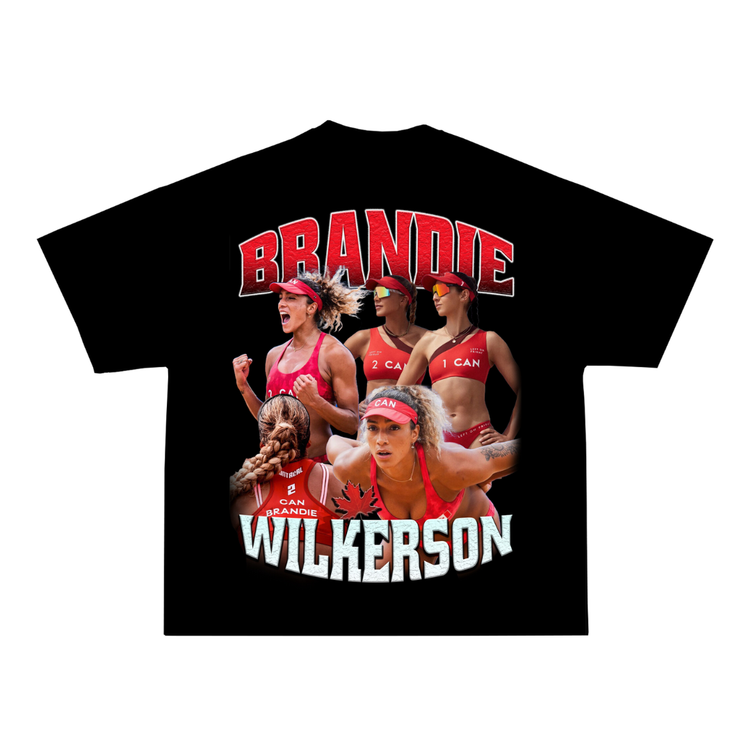 Brandie Wilkerson Family 2024 Olympic Tee + Hand-Signed BW Beach Volleyball Sports Card